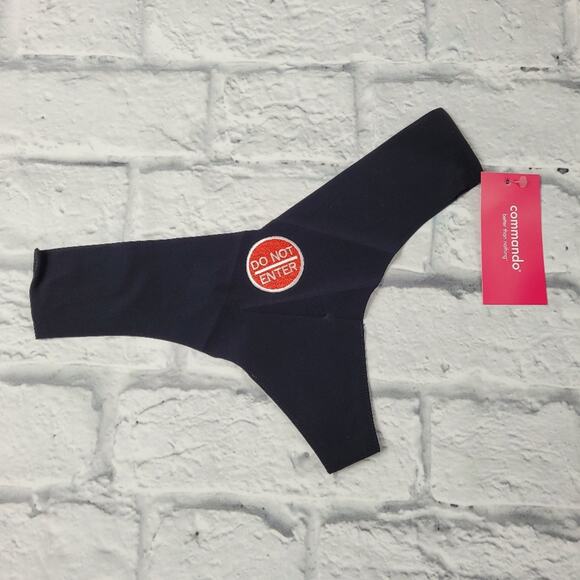 NWT Commando No Entry Applique Thong size S/M - Picture 1 of 7
